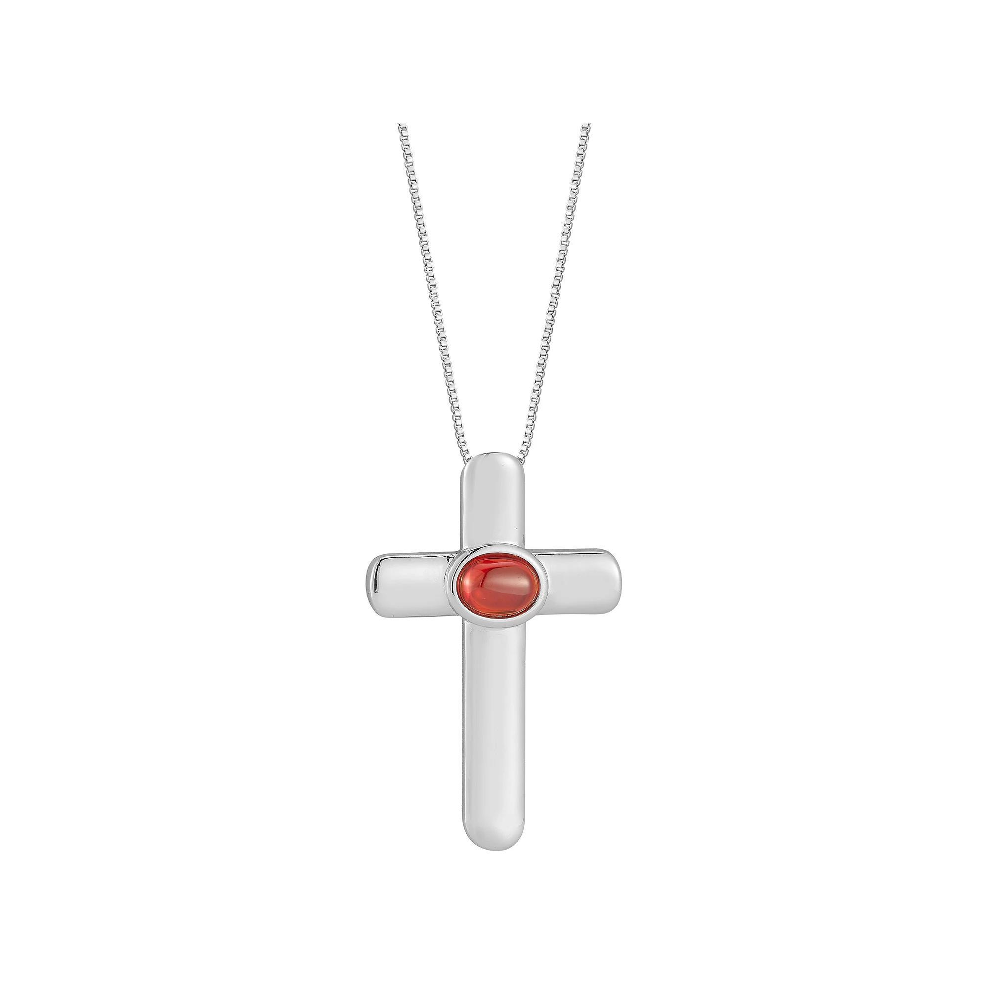 WINX 18k Gold Plated Cubic Zirconia Cross Necklace, Women's, Size: 20", Silver Tone Product Image