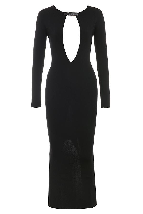 Keeya Black Knit Maxi Dress Product Image