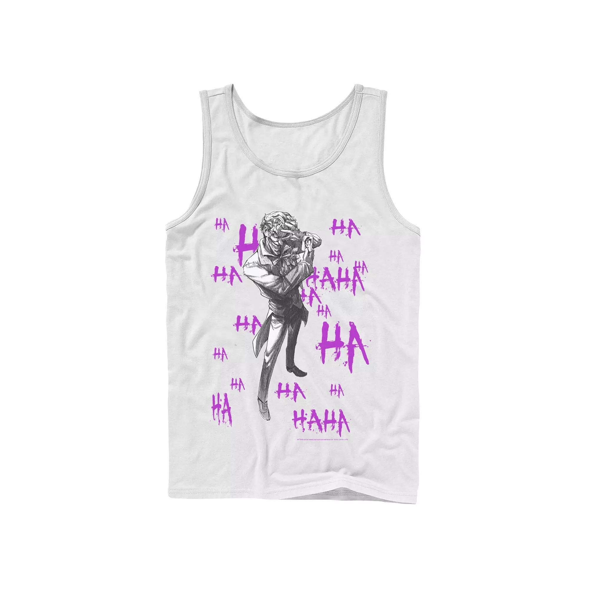 Men's DC Comics Joker HAHAHA Portrait Tank Top, Size: Large, White Product Image
