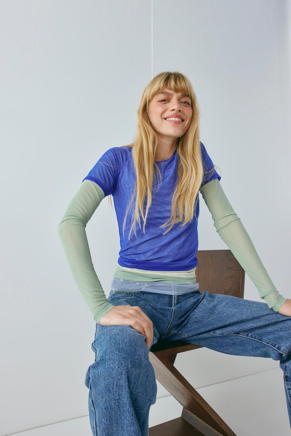 Lana Mesh Top Seafoam Product Image
