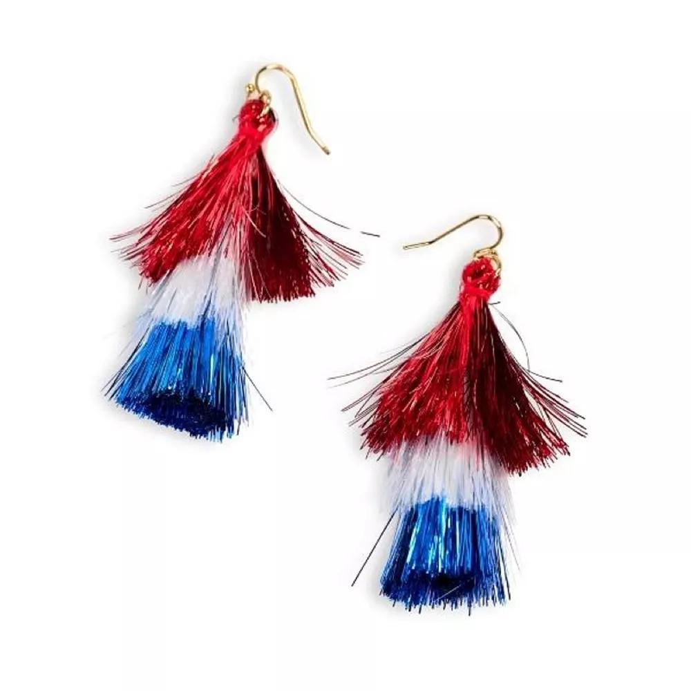 Celebrate Together™ Americana Gold Tone Patriotic Tassel Drop Earrings, Women's, Multi Product Image