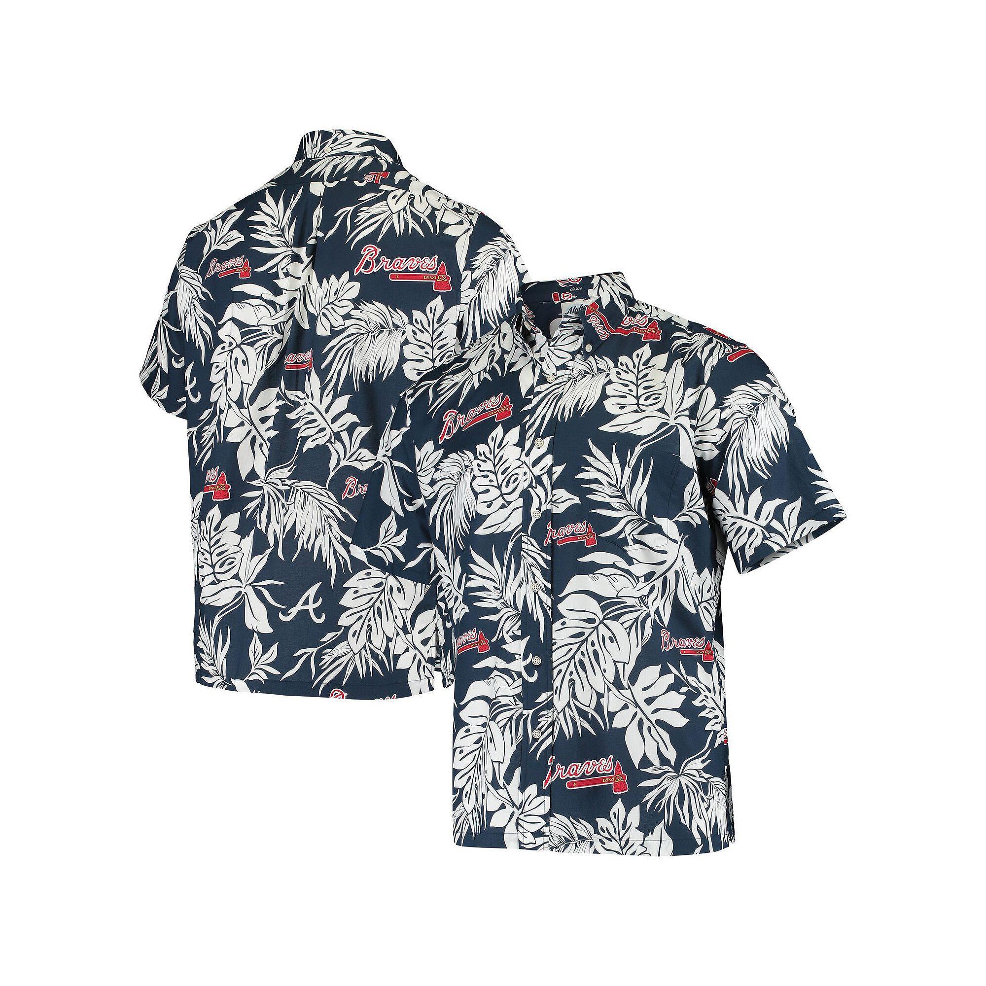 Men's Reyn Spooner Navy Atlanta Braves Aloha Button-Down Shirt, Size: Small, Blue Product Image