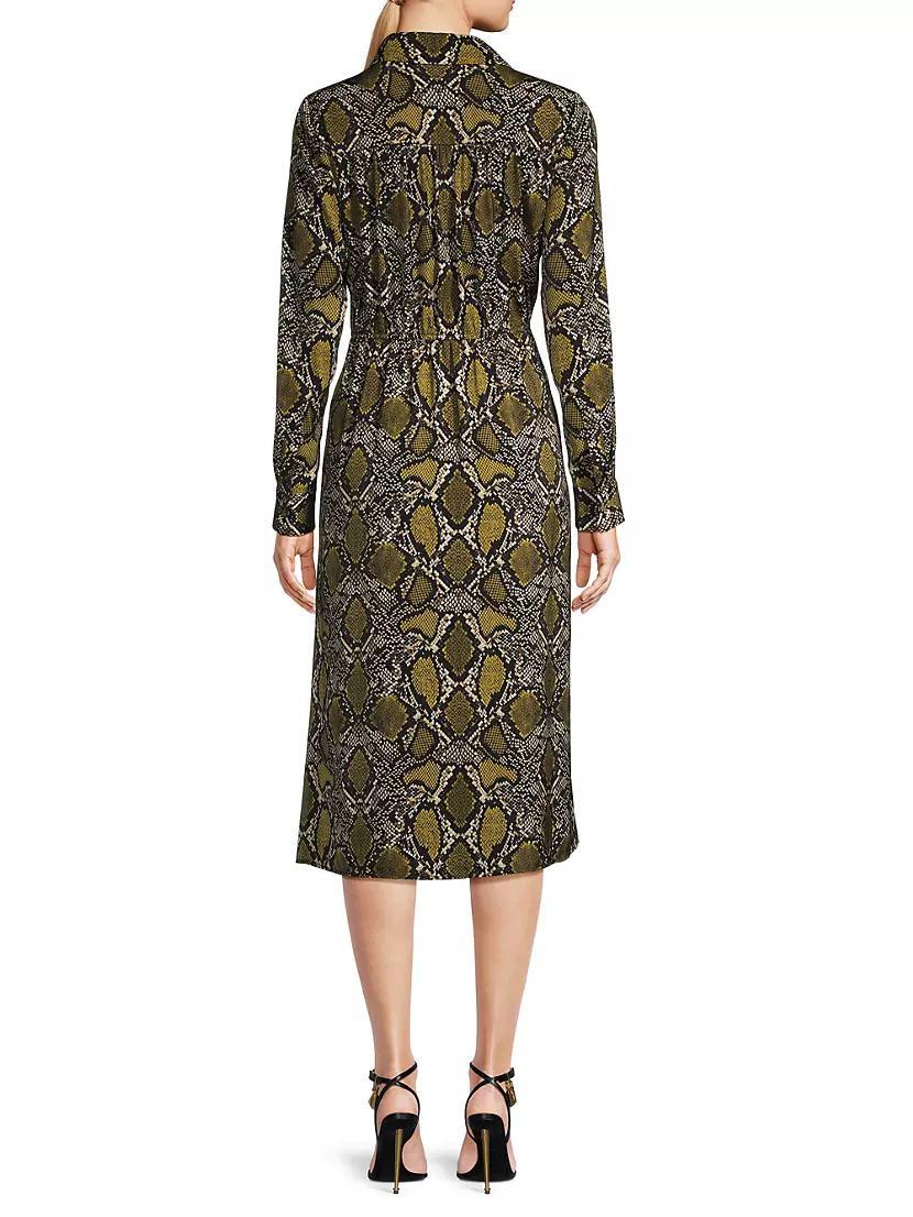 Marina Snakeskin-Printed Shirtdress Product Image