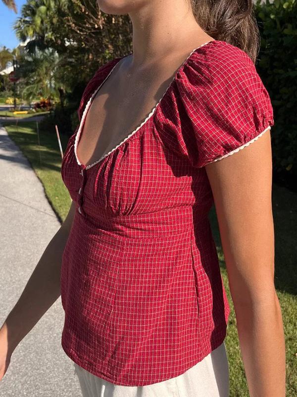 Gingham Short Sleeve Tee Product Image