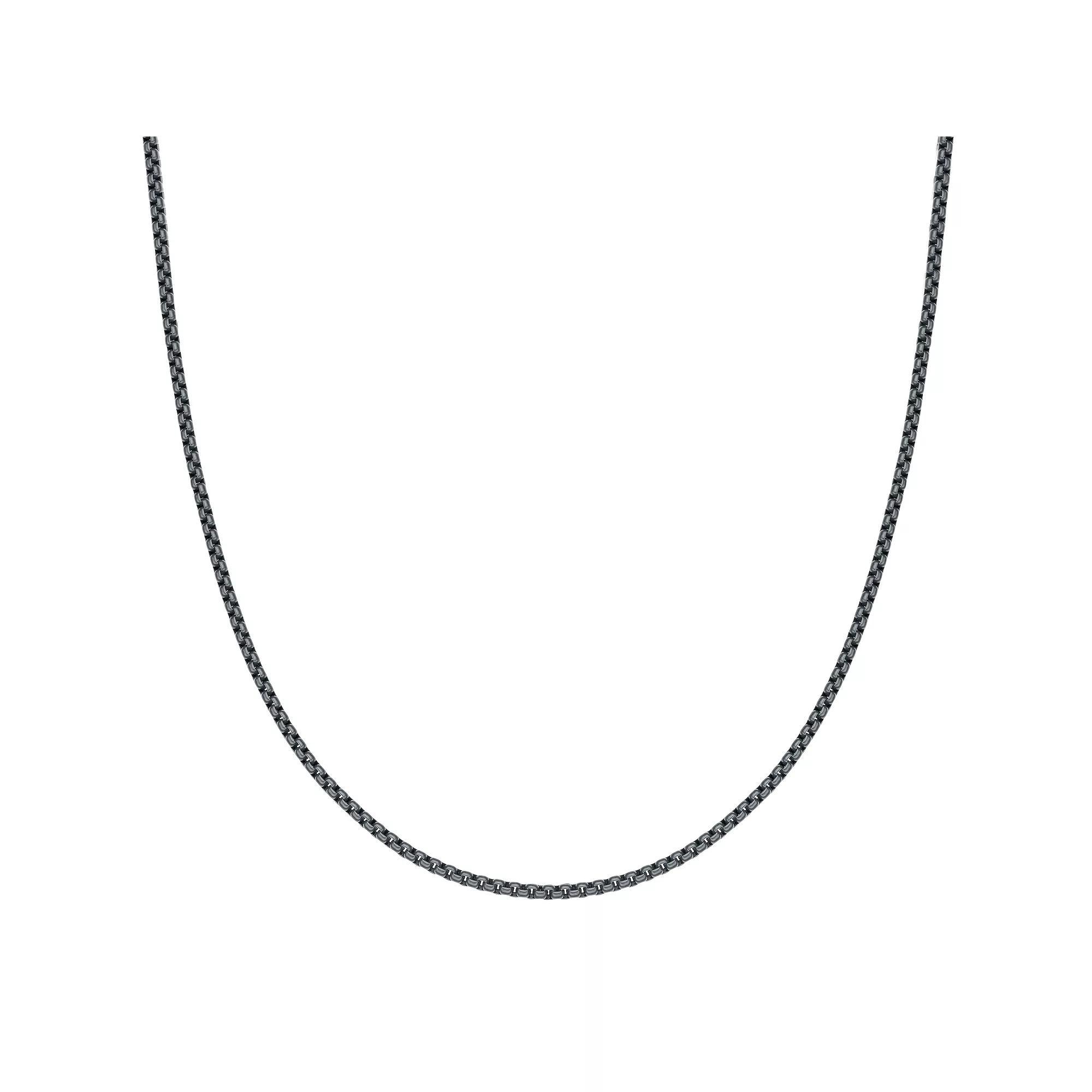 Men's LYNX Red Acrylic Coated Stainless Steel 3mm Box Chain Necklace, Size: 18" Product Image