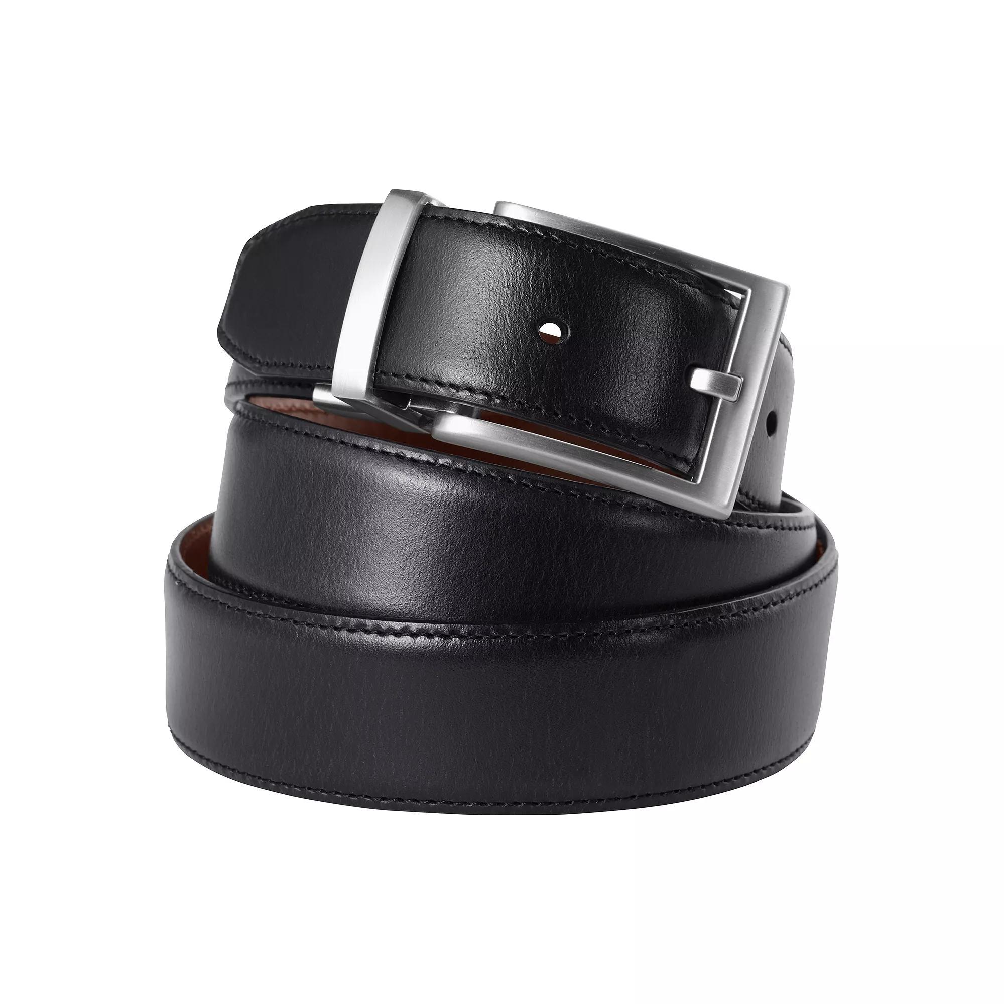 Men's Lands' End Reversible Belt, Size: 34, Red Dark Brown Product Image