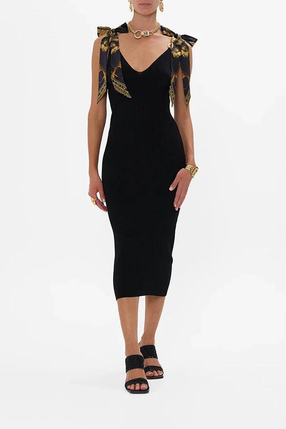 CAMILLA Long Knit Dress With Silk Ties - Medium -SALE Product Image