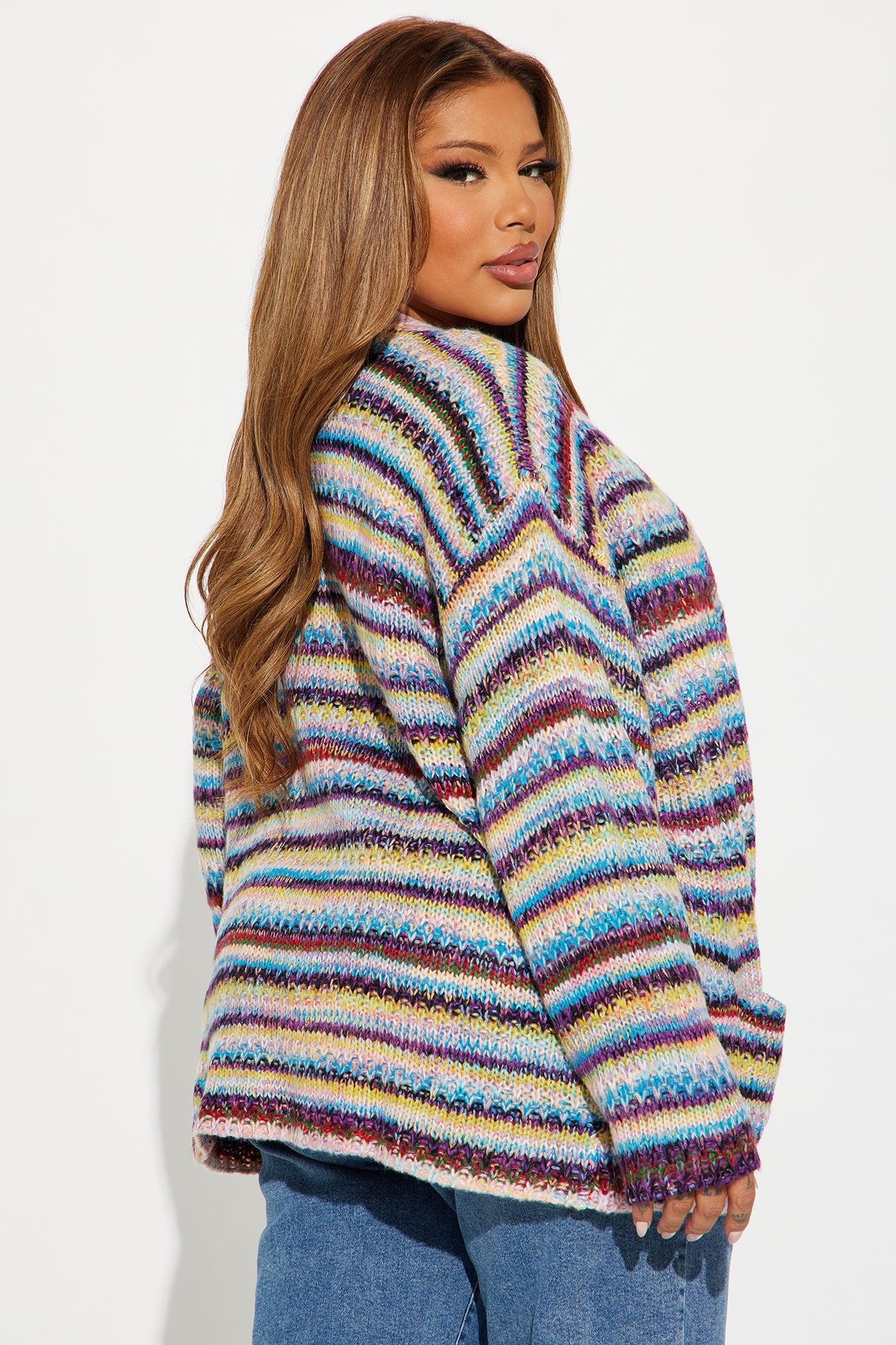 Meet Me There Striped Cardigan - Multi Color Product Image