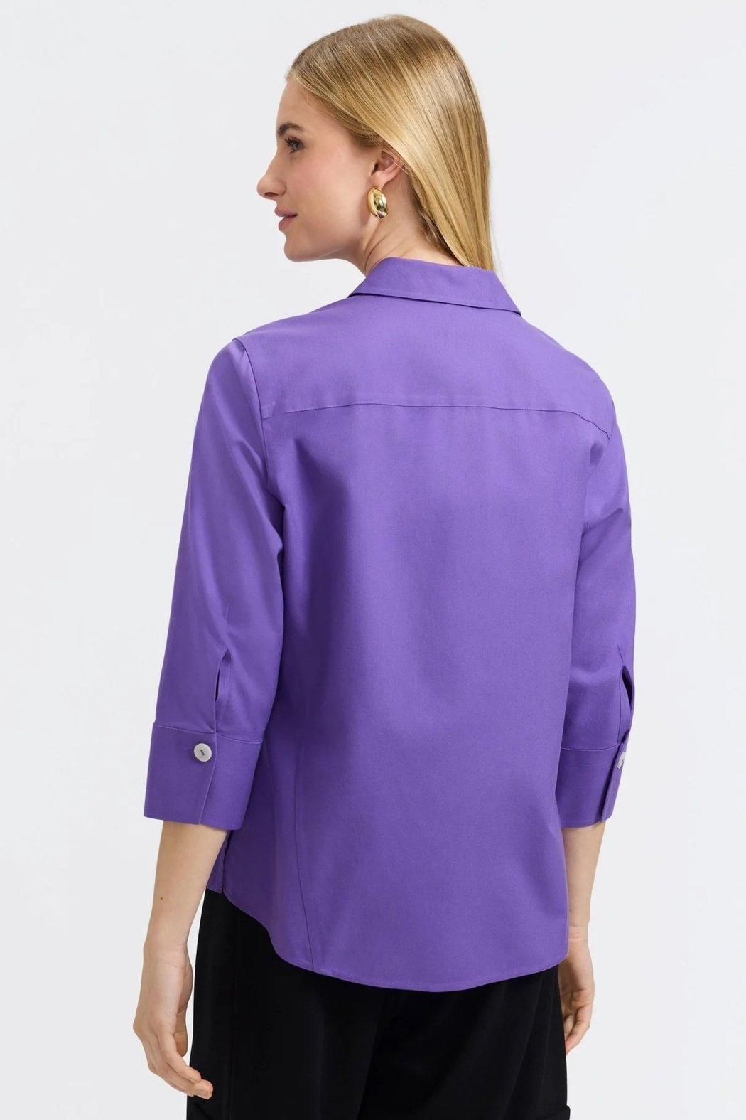 Foxcroft Paityn No Iron Pinpoint 3/4 Sleeve Shirt Product Image