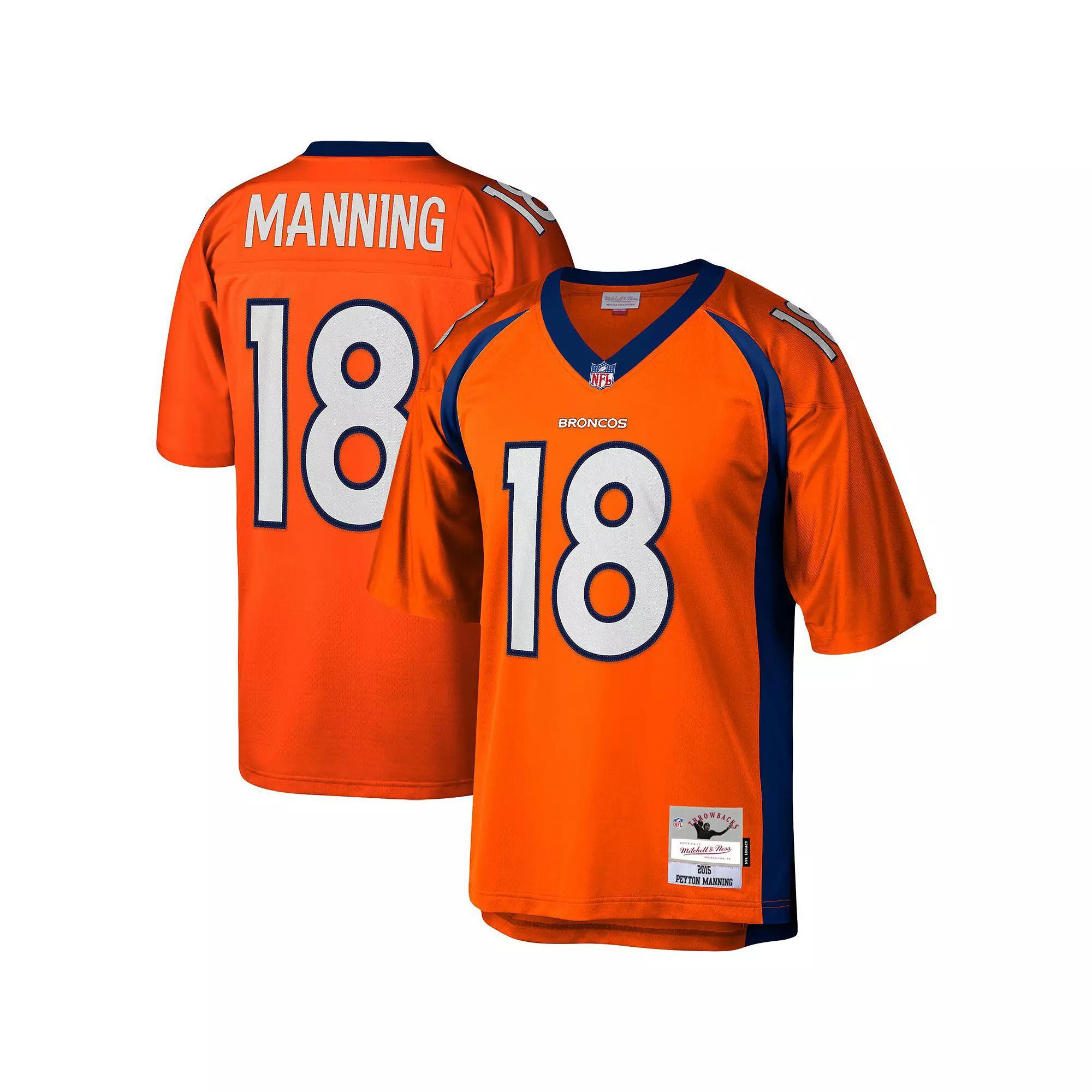 Men's Mitchell & Ness Peyton Manning Orange Denver Broncos Legacy Replica Jersey, Size: 5XL Product Image