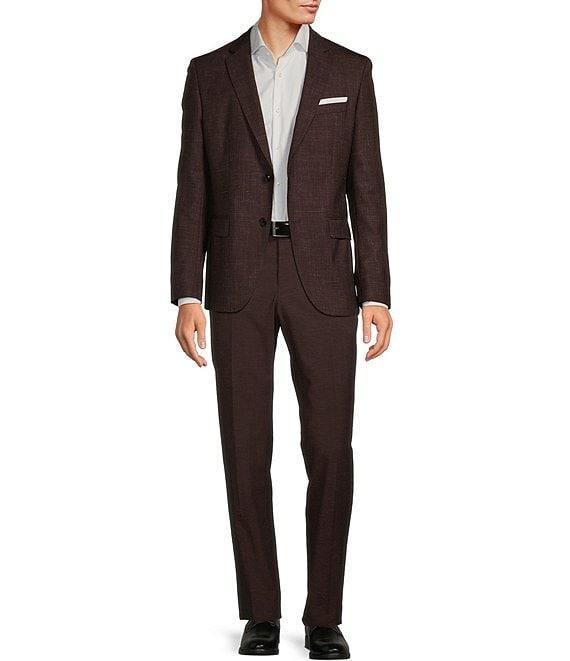 Hugo Boss Genius Slim Fit Flat Front Melange Dress Pants Product Image