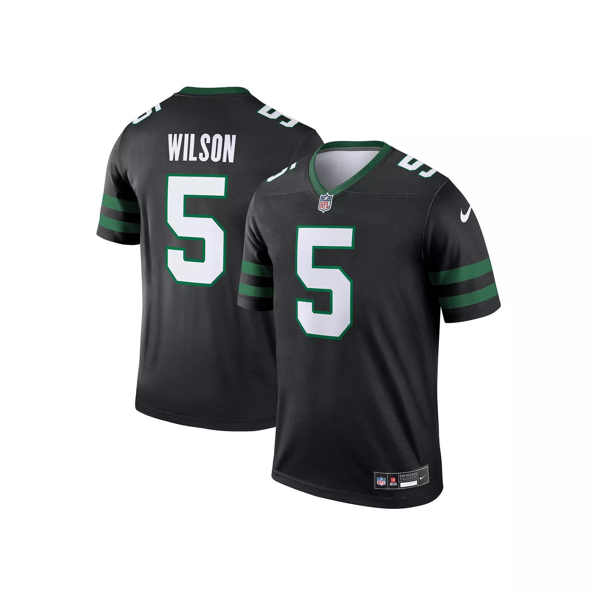 Men's Nike Garrett Wilson Legacy Black New York Jets Alternate Legend Jersey, Size: Medium Product Image
