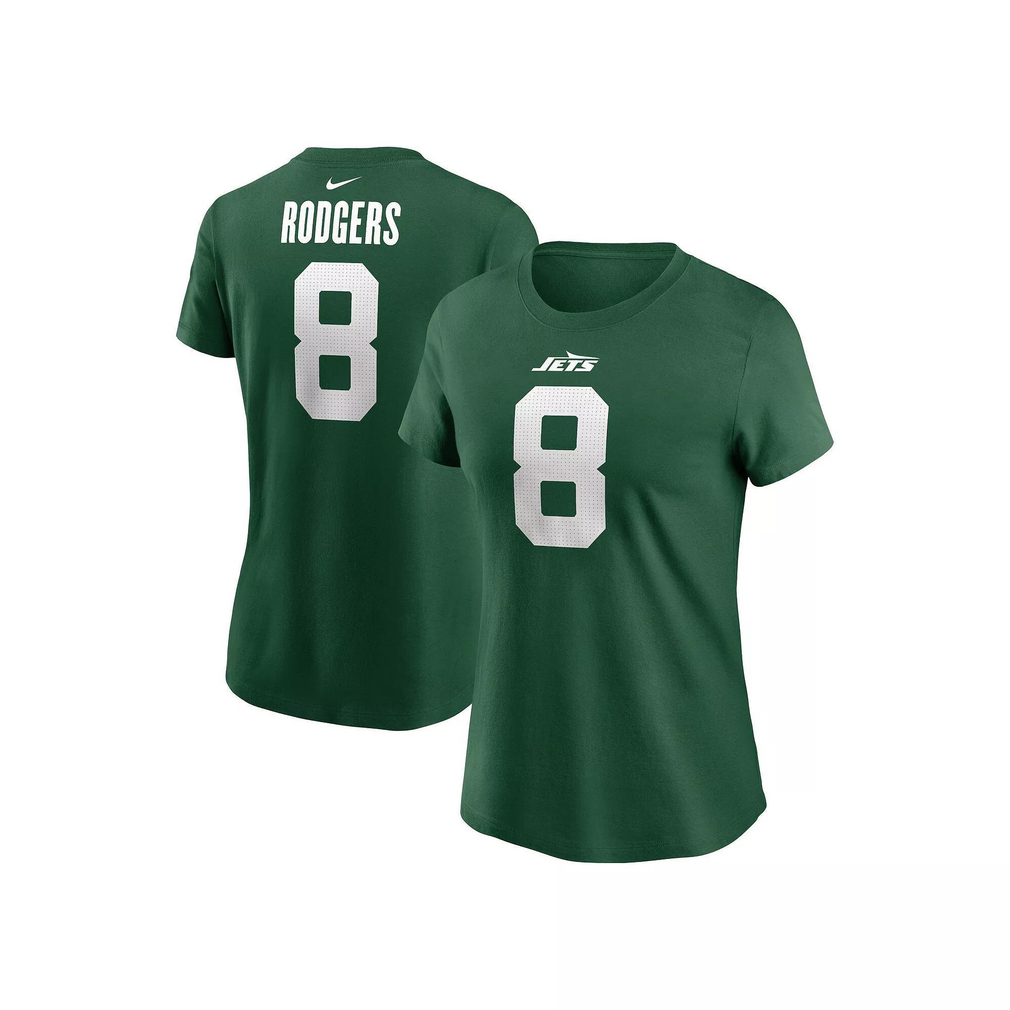 Women's Nike Aaron Rodgers Legacy Green New York Jets Name & Number T-Shirt, Size: Medium Product Image