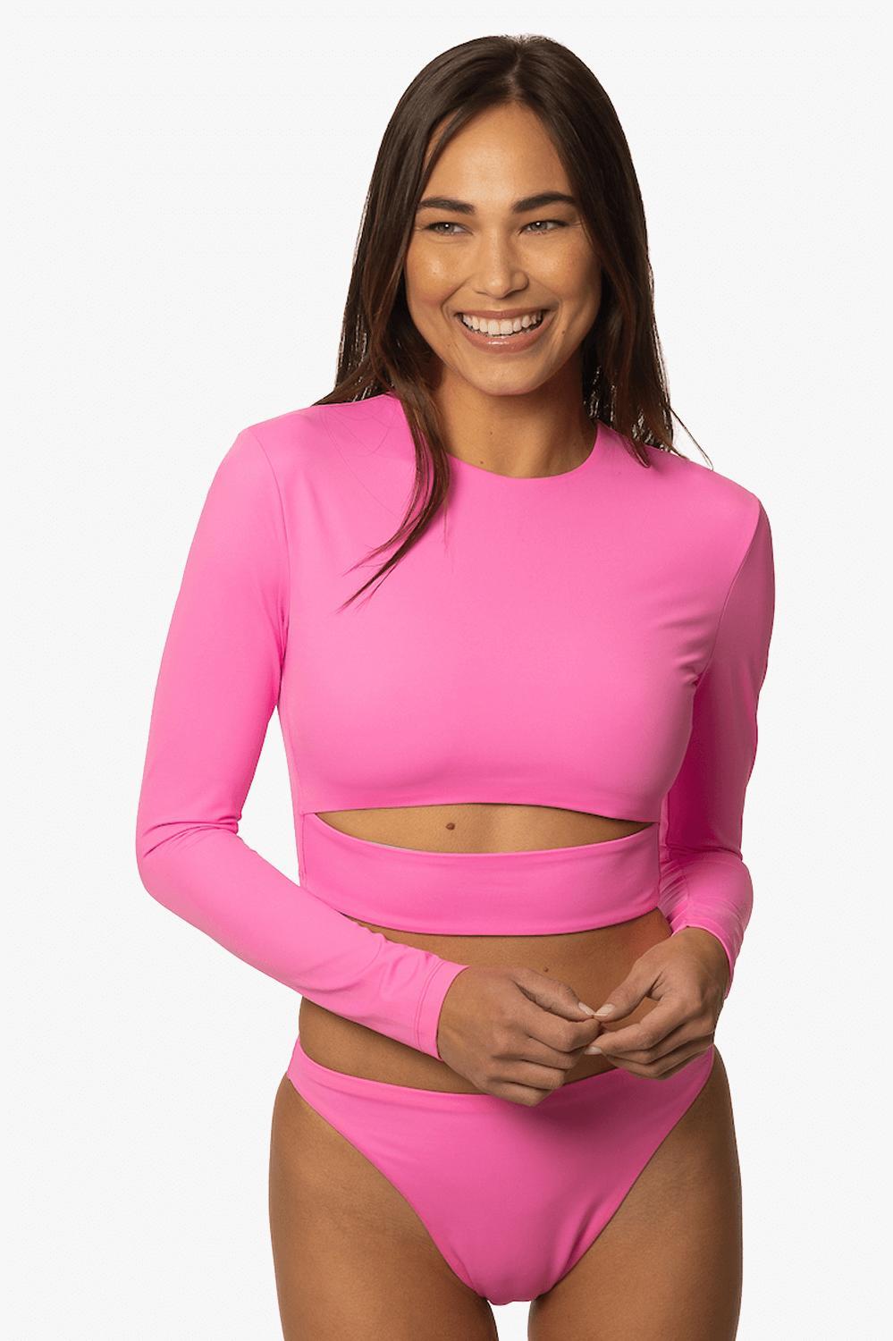 Taranaki Long Sleeved Crop Cut-Out Rashie - Passion Female Product Image