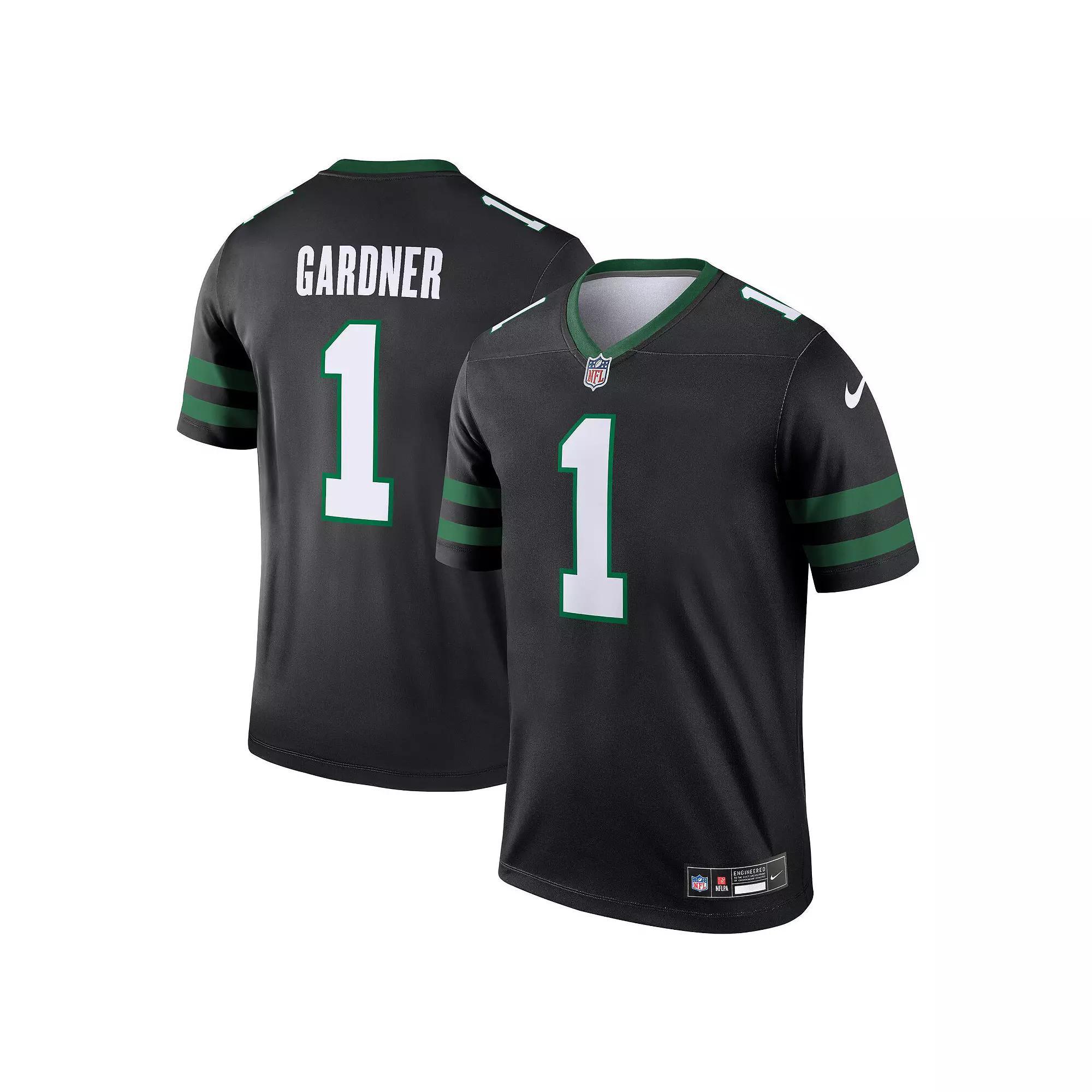 Men's Nike Ahmad Sauce Gardner Legacy Black New York Jets Alternate Legend Jersey, Size: Small Product Image