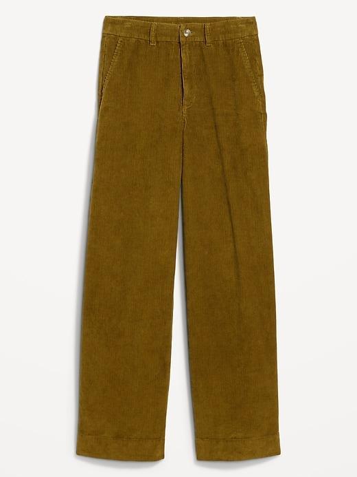 High-Waisted Corduroy Wide-Leg Pants Product Image