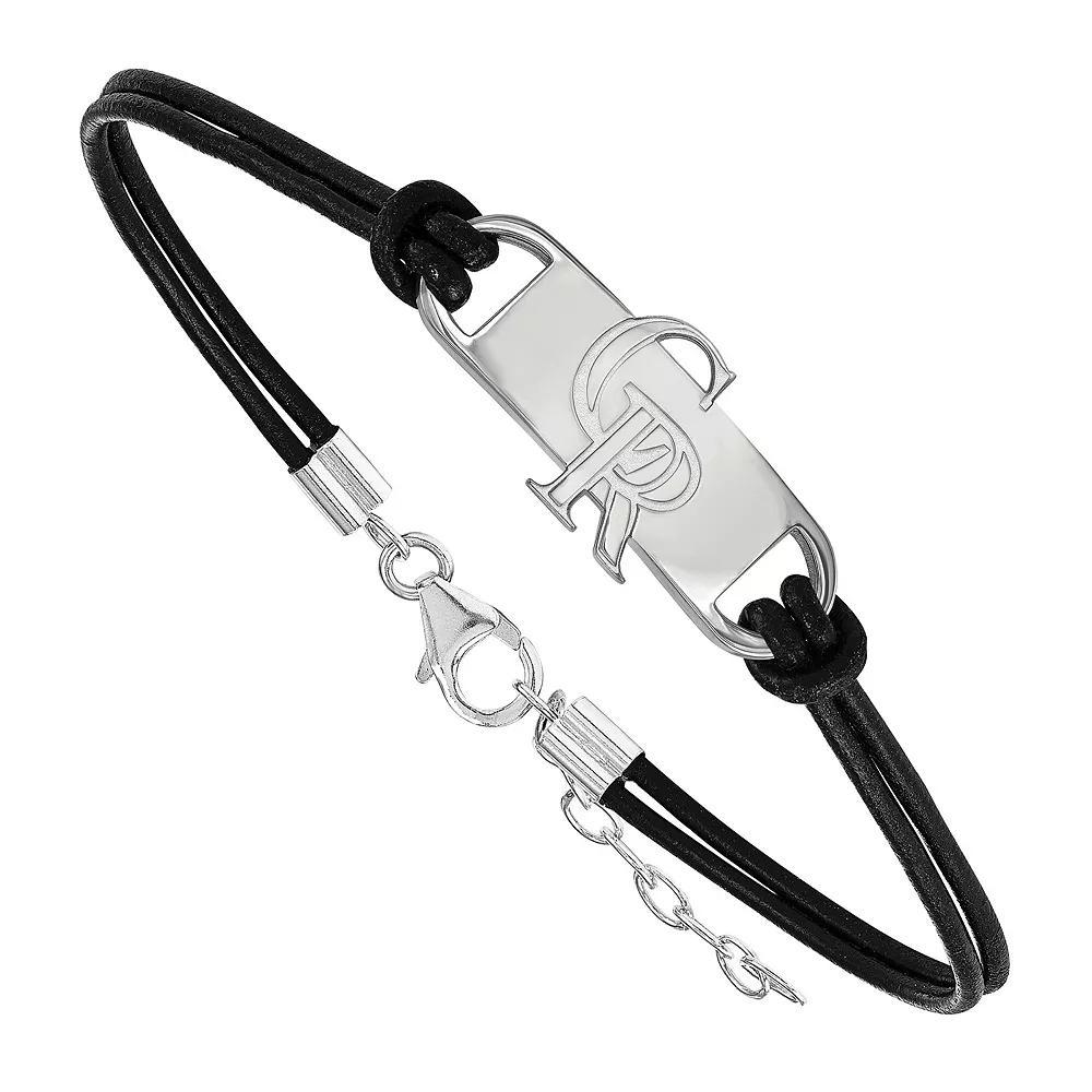 LogoArt Sterling Silver Colorado Rockies Leather Bracelet, Women's Product Image