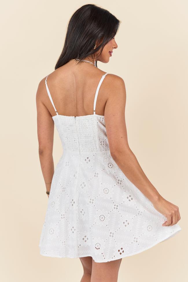 Short and Sweet White Eyelet Mini Dress SALE Product Image