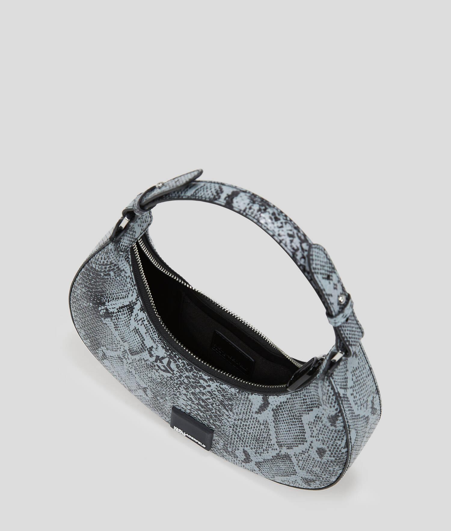 KLJ SNAKE-EFFECT HALF-MOON SHOULDER BAG Product Image
