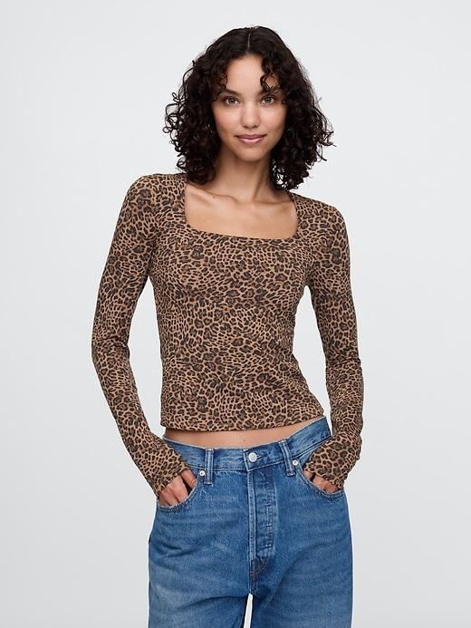 CloseKnit Jersey Square-Neck Top Product Image