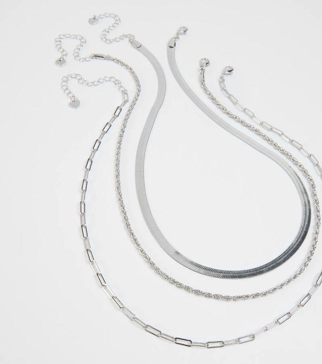 Stacked Up In Style Layered Chain Necklace Product Image