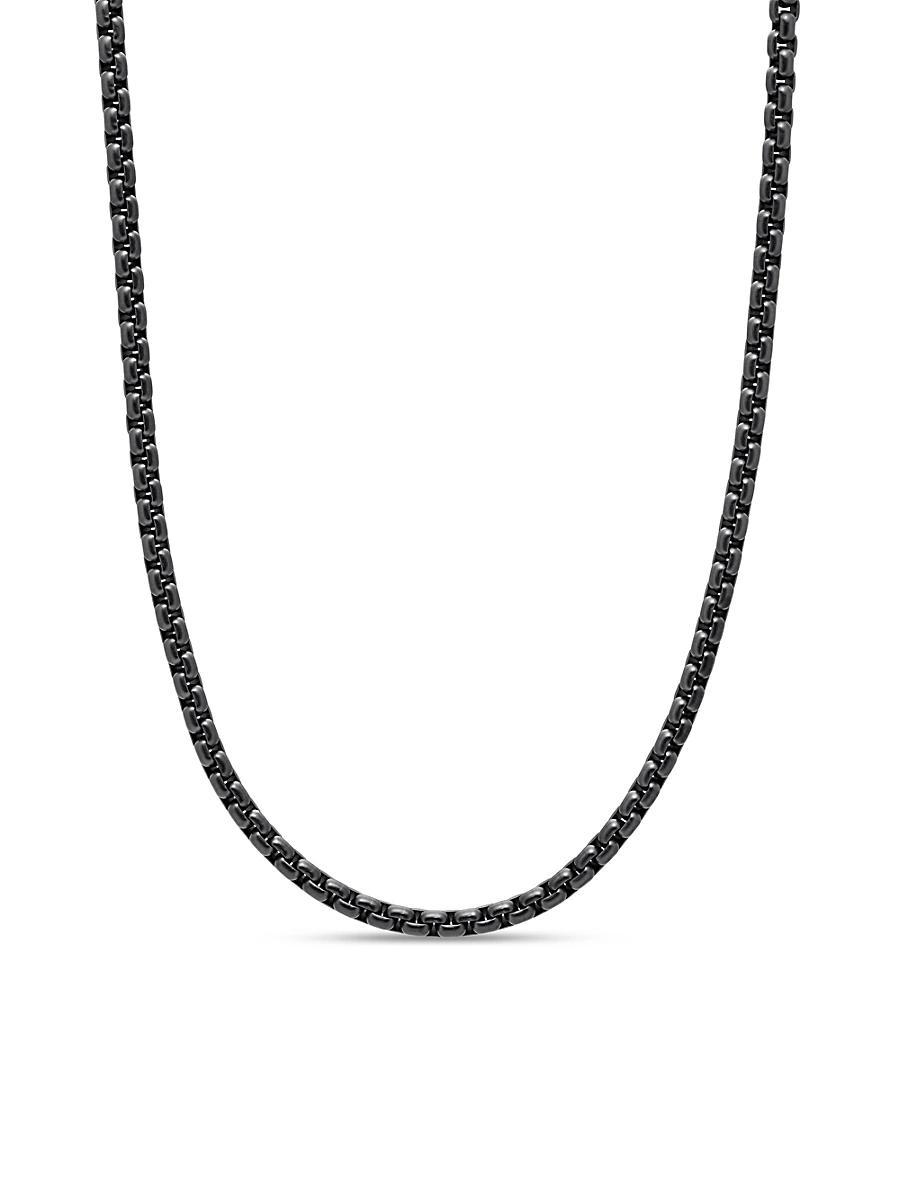 Mens PVD-Coated Stainless Steel Box Chain Necklace Product Image