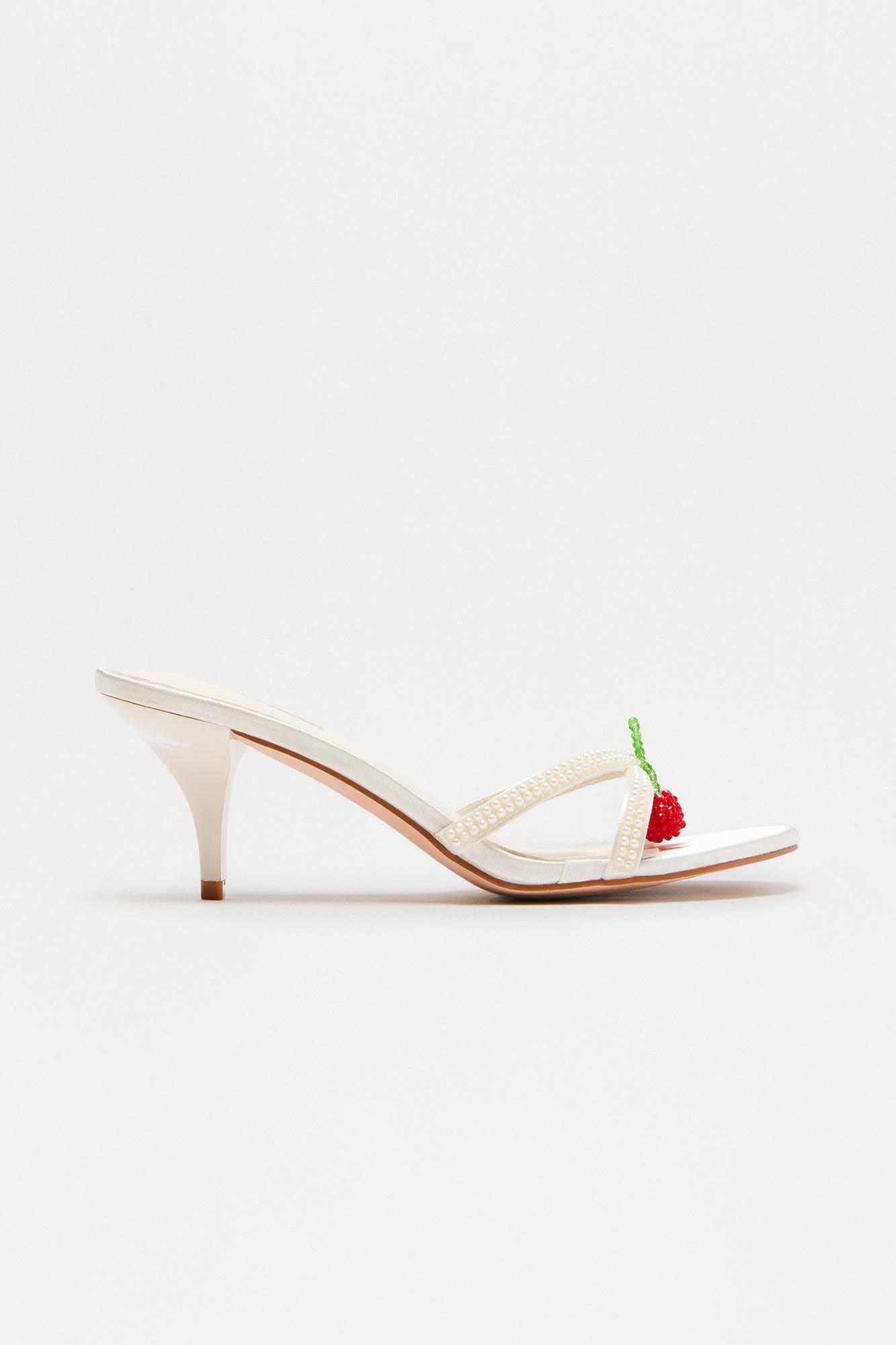 Cherry On Top Mules - White Product Image