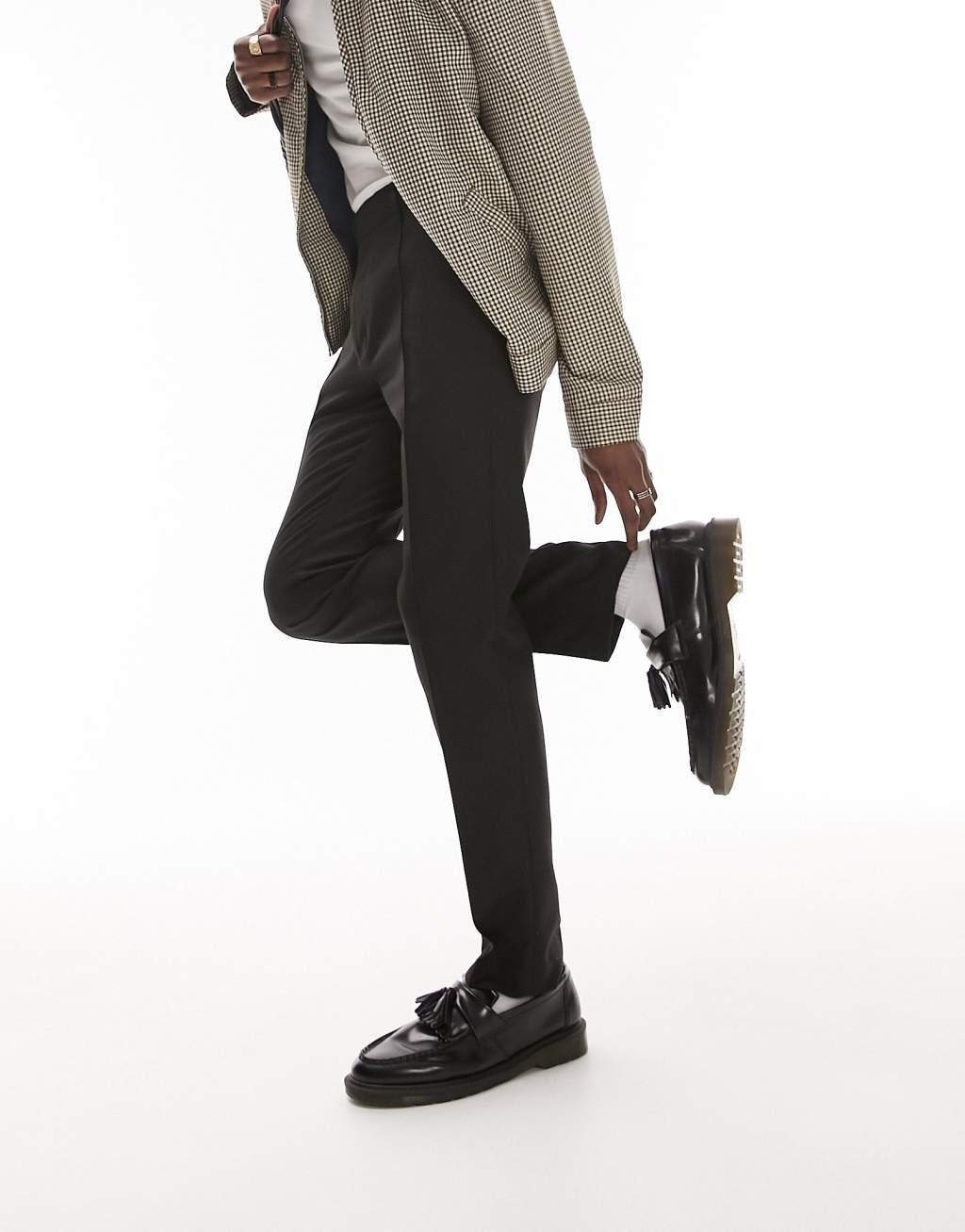 Topman skinny smart pants in black Product Image