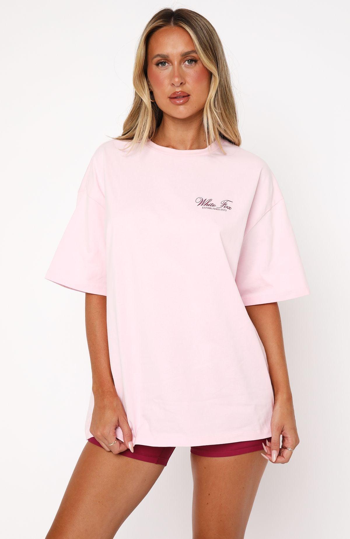 Health & Wellness Oversized Tee Pink Product Image