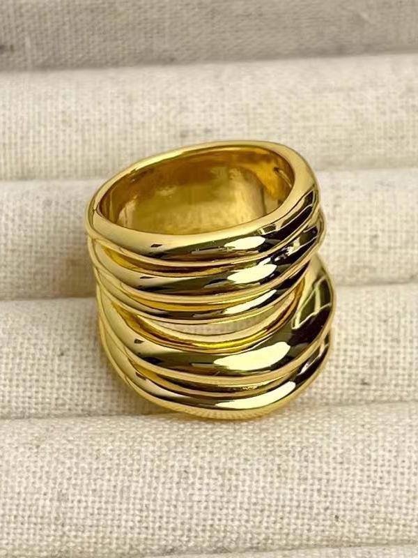 Geometric Shiny Solid Color Rings Accessories Product Image