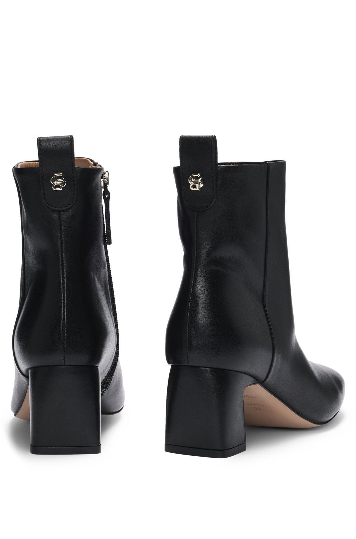Nappa-leather ankle boots with Double B monogram Product Image