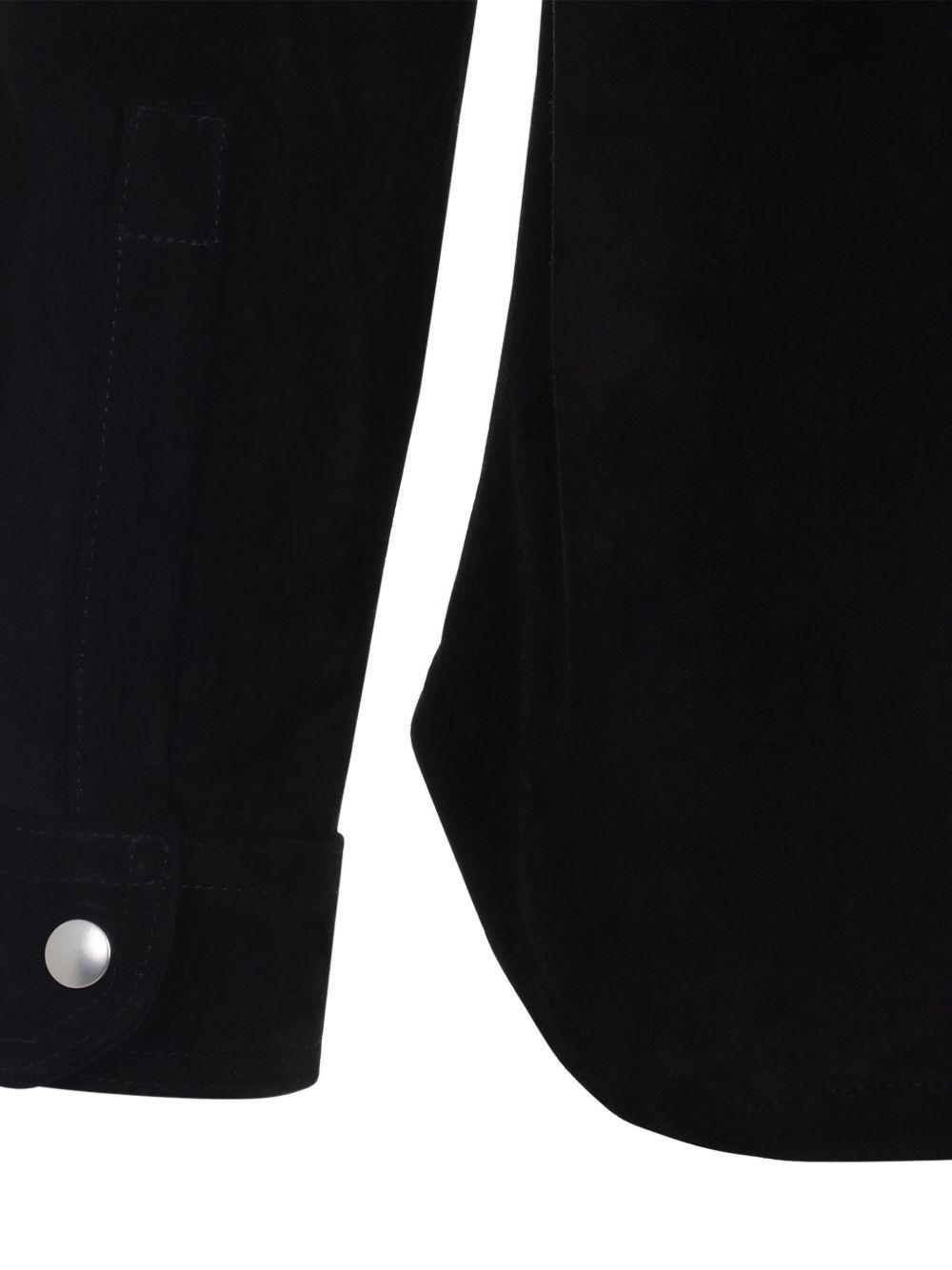 button-fastening suede shirt Product Image