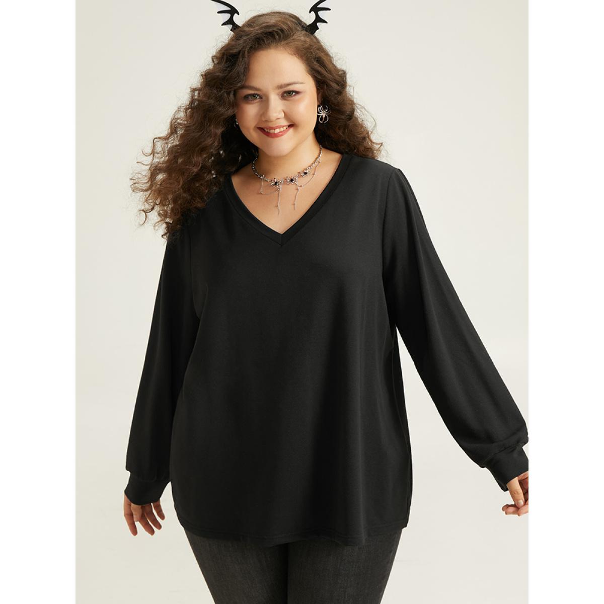 Plus Size Supersoft Essentials Plain Button Up Elastic Cuffs Cardigan Indigo Women Casual Loose Long Sleeve Everyday Cardigans BloomChic 10/M Product Image
