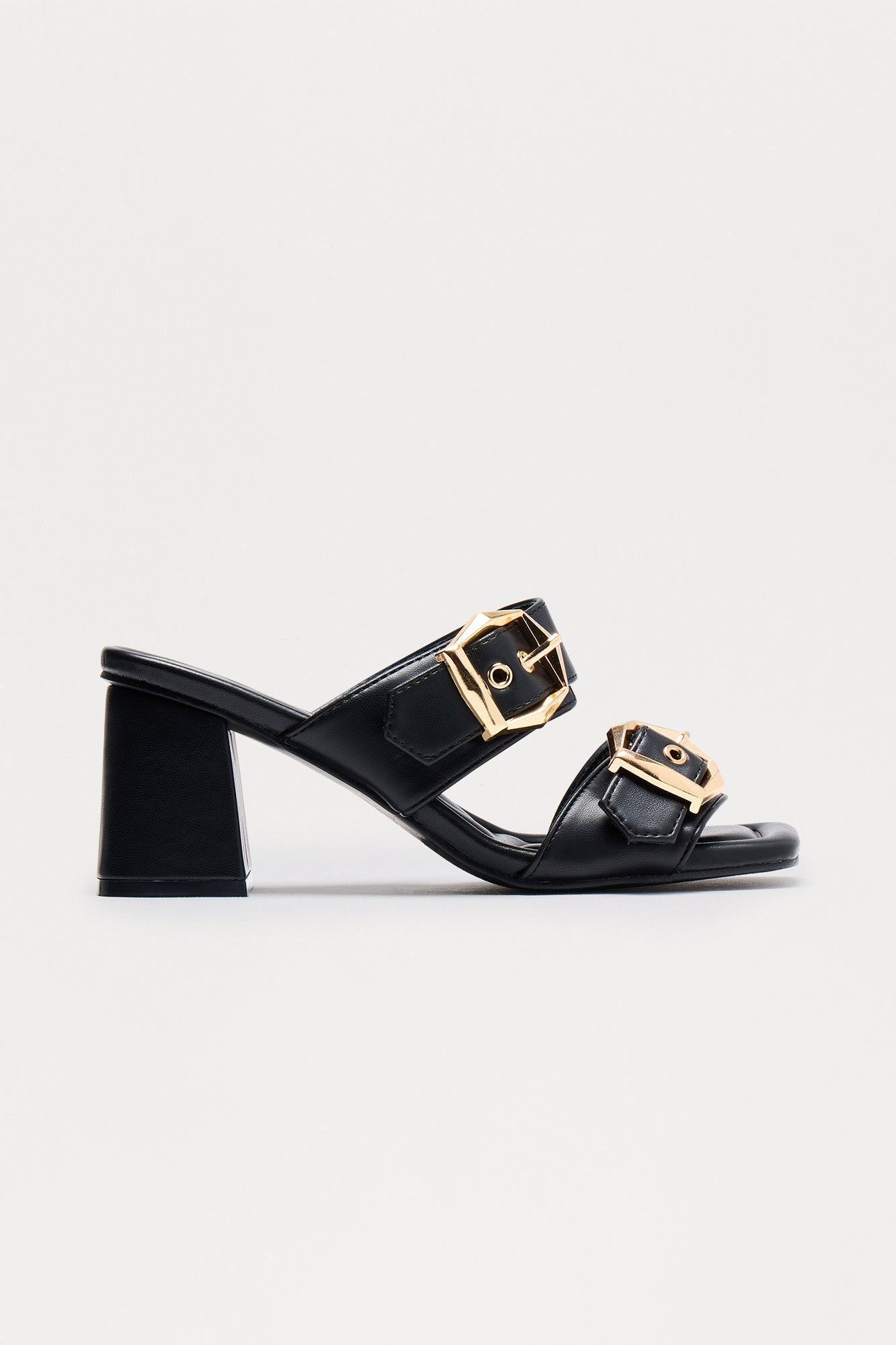 Avani Buckle Mules - Black Product Image
