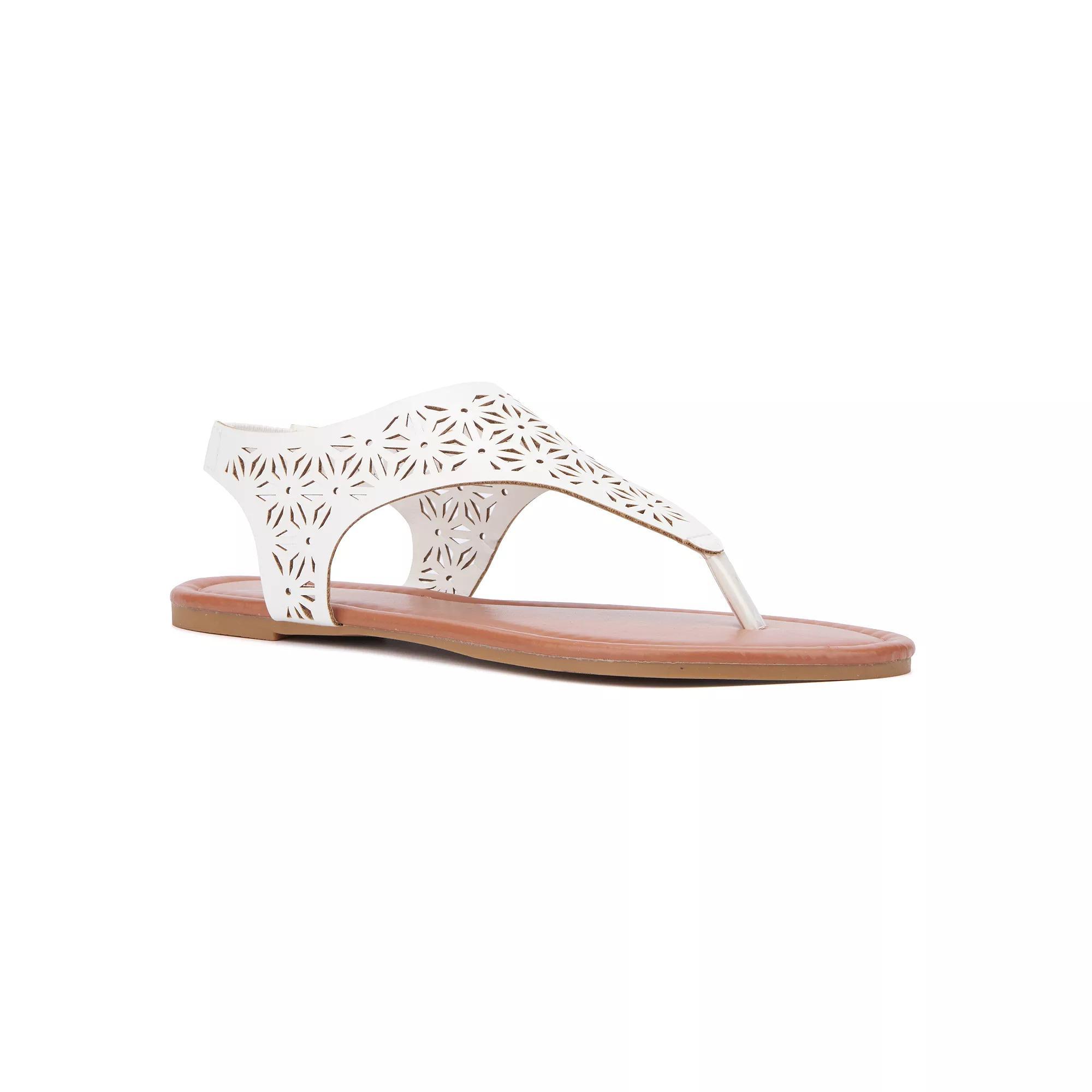 New York & Company® Nikki Women's T-Strap Sandals, Size: 6, White Product Image