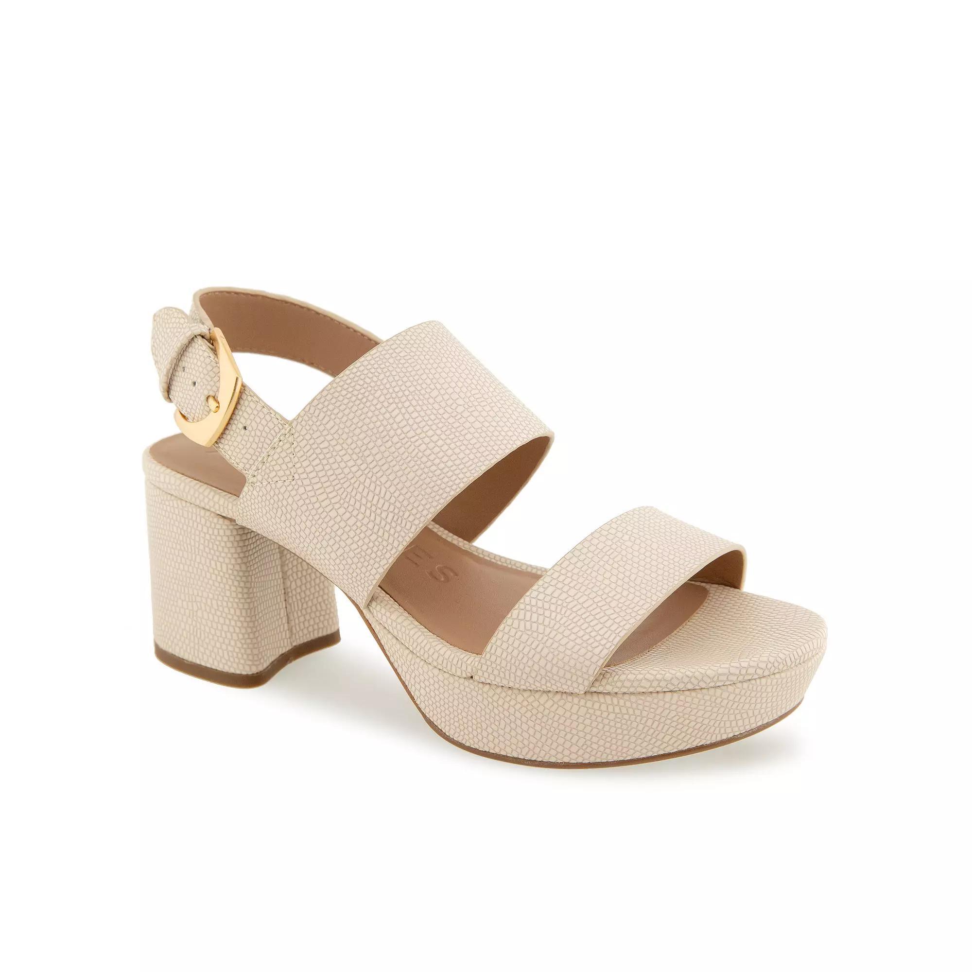 Aerosoles Camilia Women's Platform Sandals, Size: 12 Wide, Light Grey Lizard Product Image