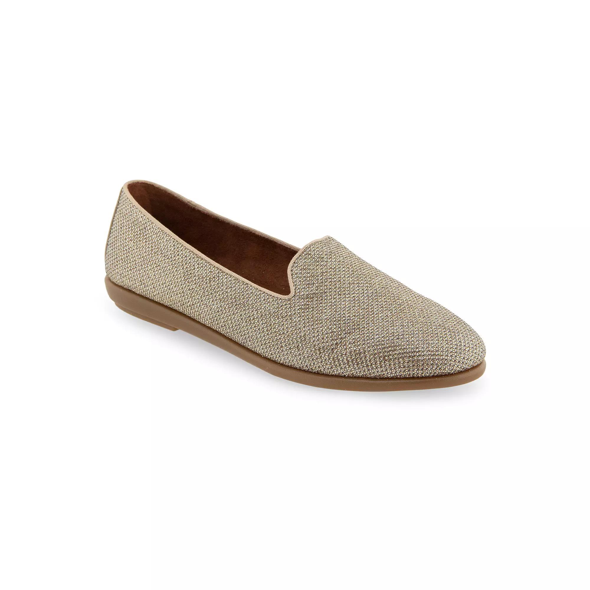 Aerosoles Betunia Women's Loafers, Size: 10 Wide, Soft Gold Grey Fab Product Image