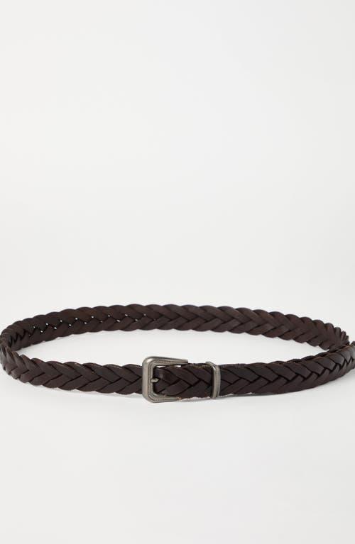 BRUNELLO CUCINELLI Braided Leather Belt In Brown Product Image