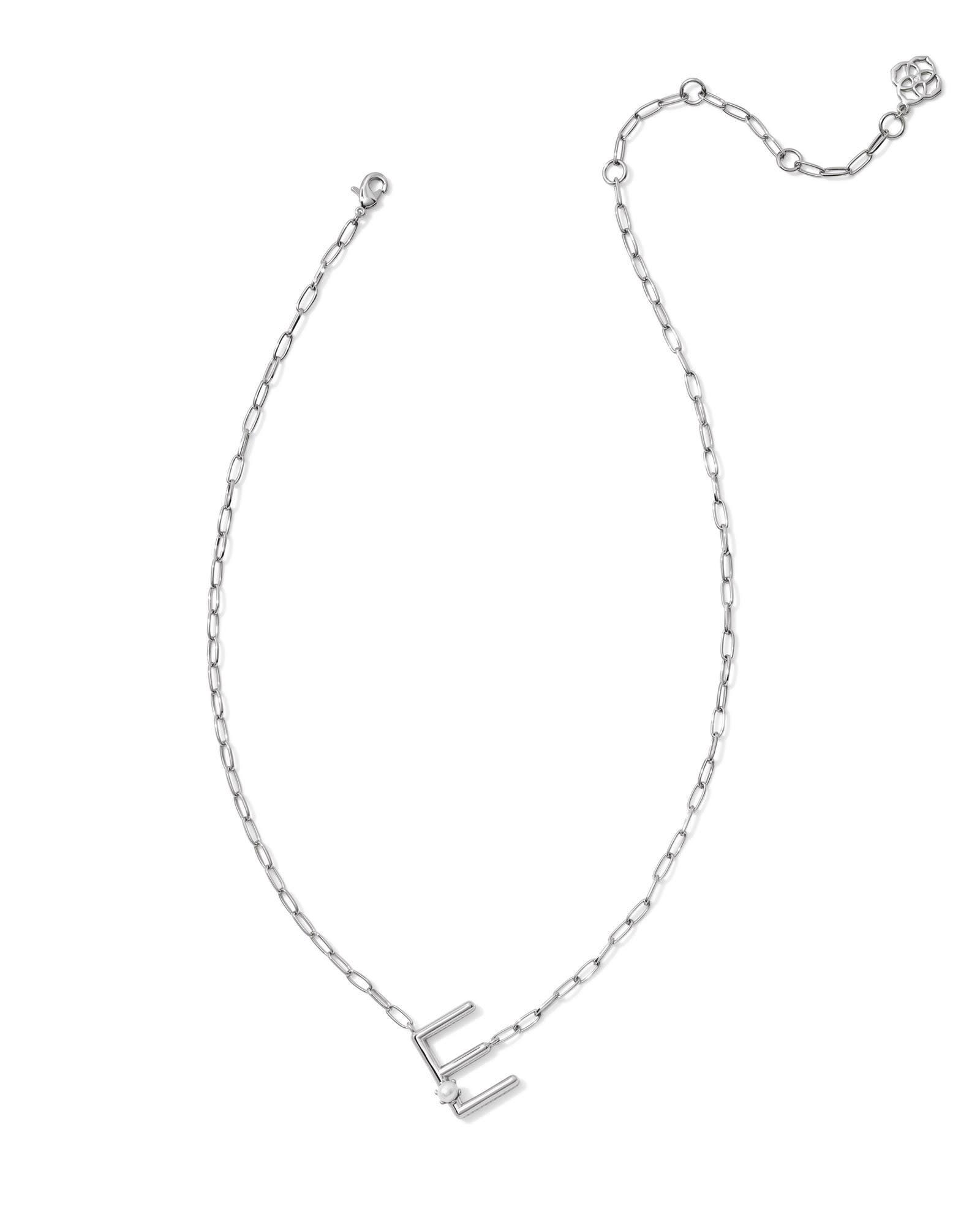 Pearl Silver Letter X Short Pendant Necklace in Freshwater Cultured Pearl Product Image