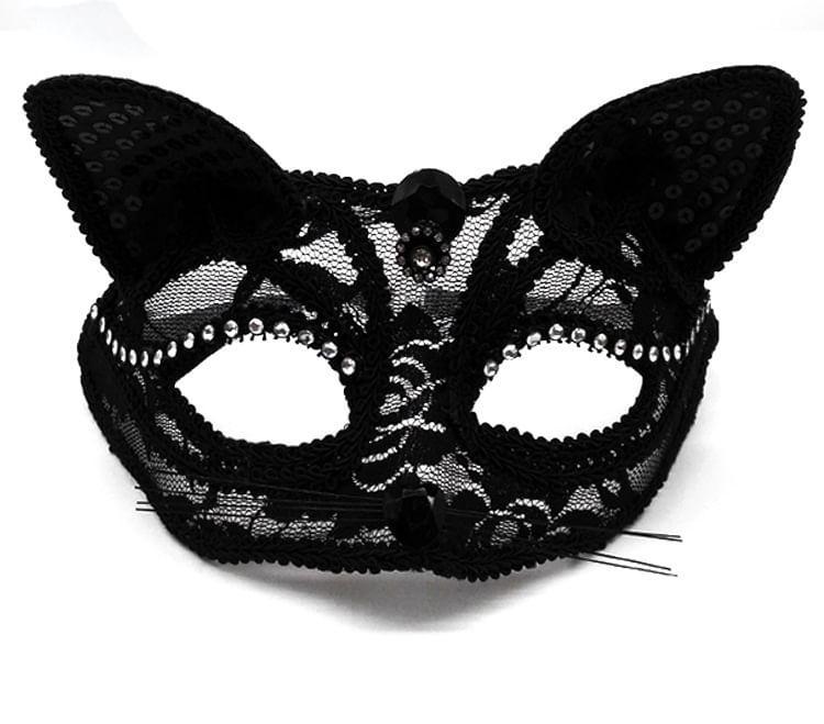 Halloween Lace Cat Mask Product Image