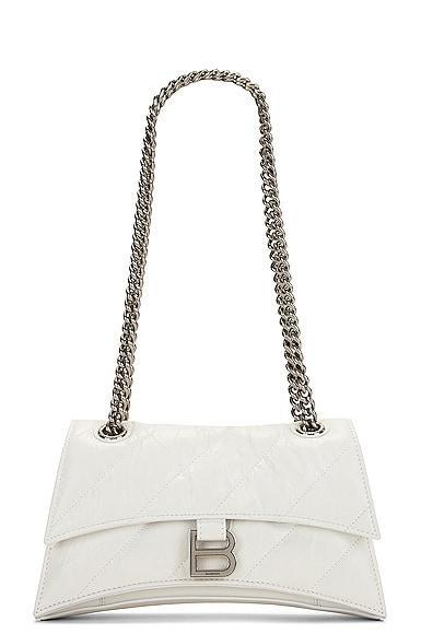 BALENCIAGA Extra Small Crush Shoulder Bag In Optic White Product Image