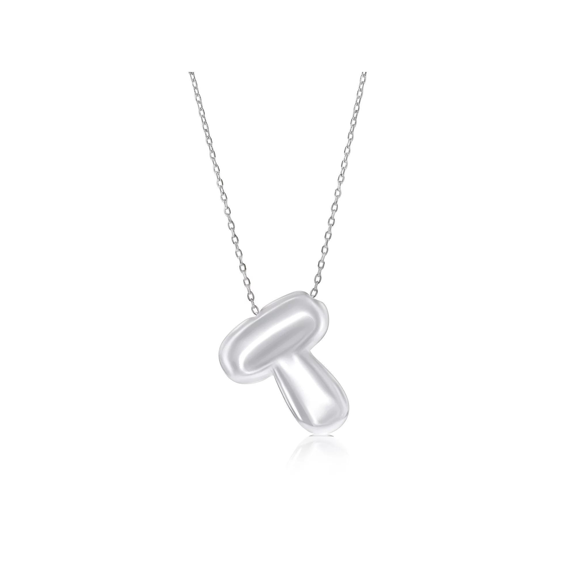 Argento Bella Sterling Silver Bubble Initial Necklace, Women's, Size: 16-18" ADJ, Sterling T Product Image