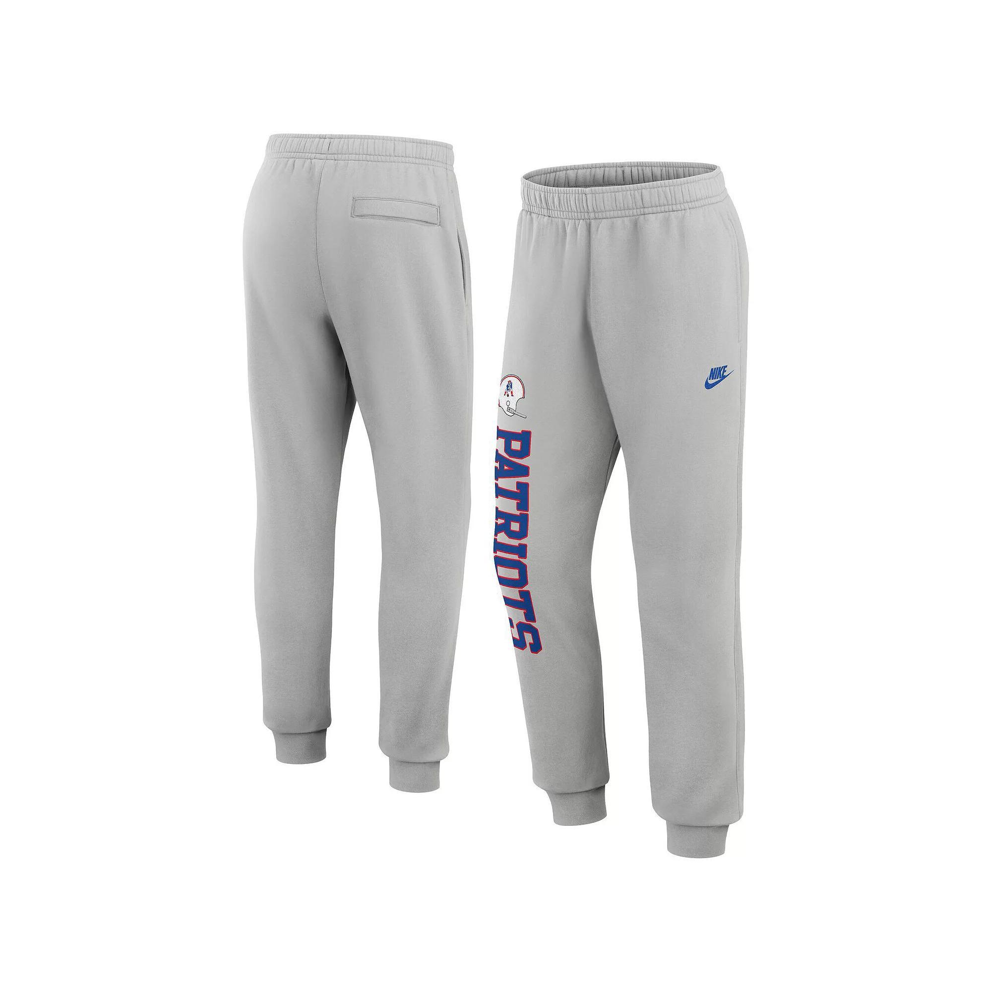 Men's Nike Silver New England Patriots Rewind Club Fleece Joggers, Size: 2XL Product Image