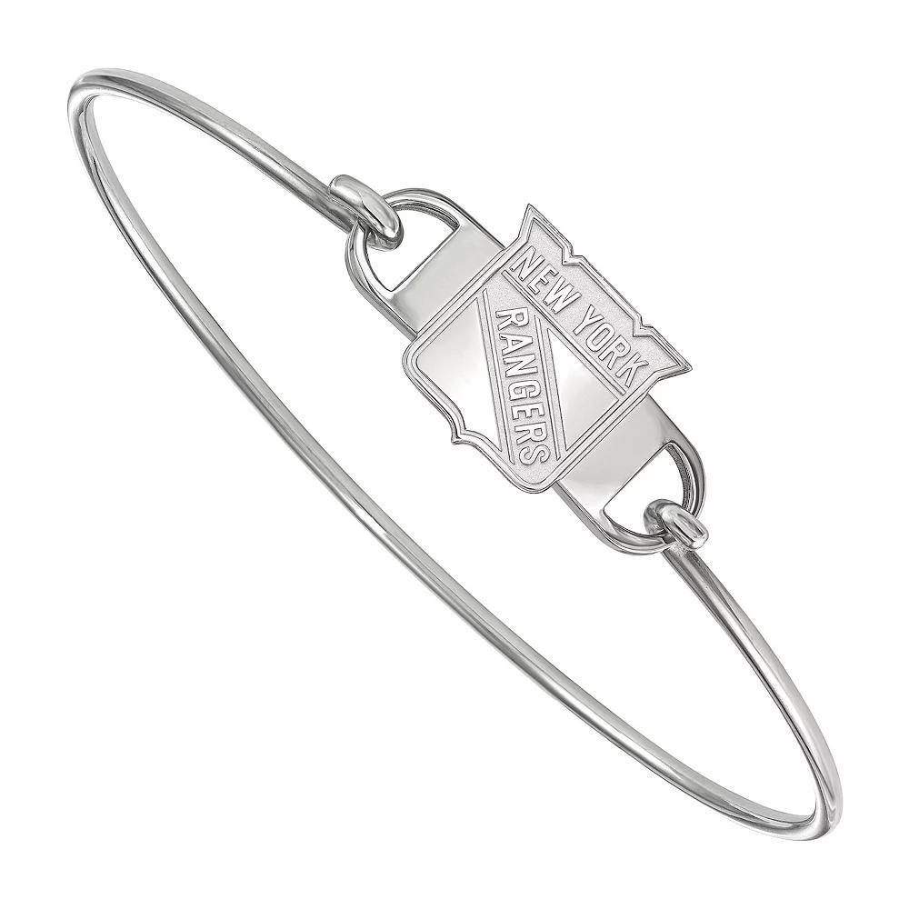 LogoArt New York Rangers Sterling Silver Wire Bangle Bracelet, Women's, Size: 7" Product Image