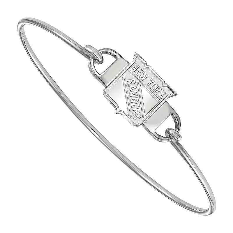 LogoArt New York Rangers Sterling Silver Wire Bangle Bracelet, Women's, Size: 7" Product Image