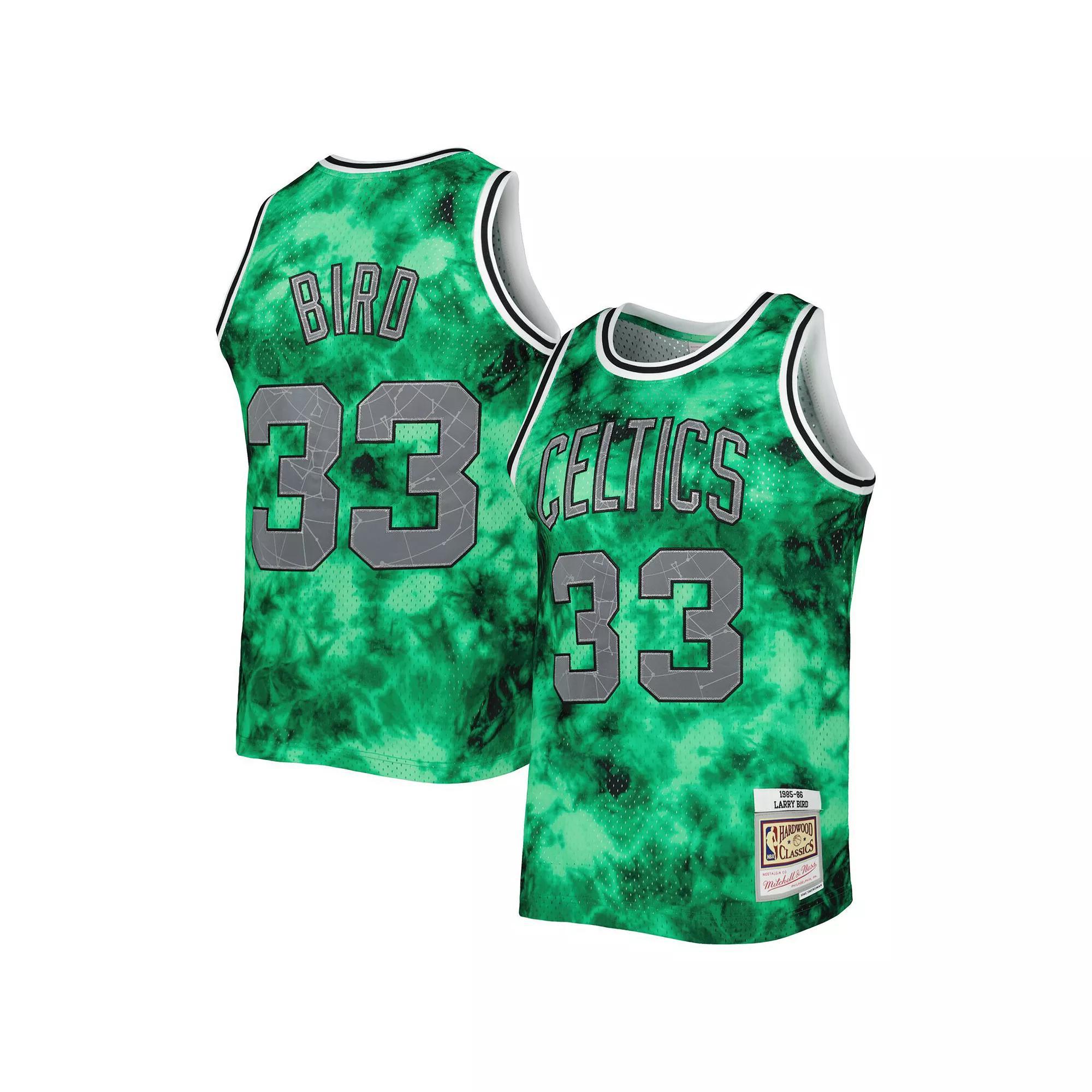 Men's Mitchell & Ness Larry Bird Kelly Green Boston Celtics 1985-86 Galaxy Swingman Jersey, Size: Medium Product Image