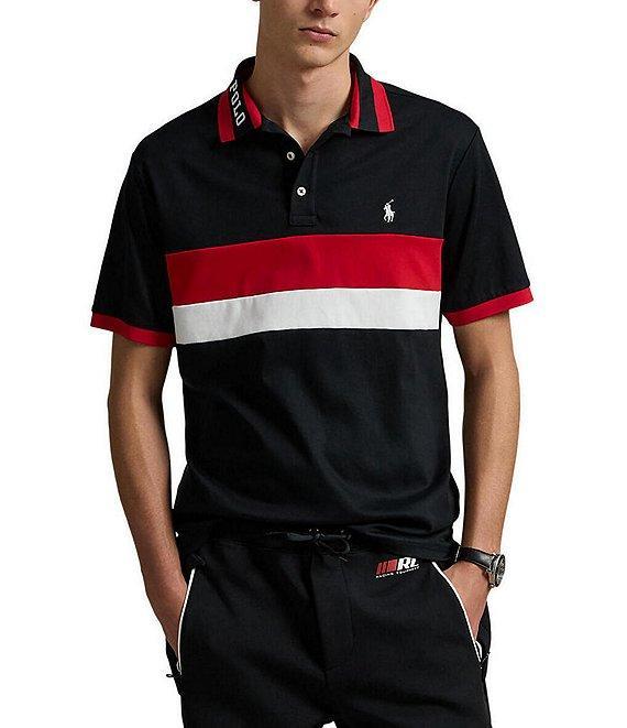 Polo Ralph Lauren Classic Fit Striped Soft Cotton Short Sleeve Racing Polo Shirt Product Image