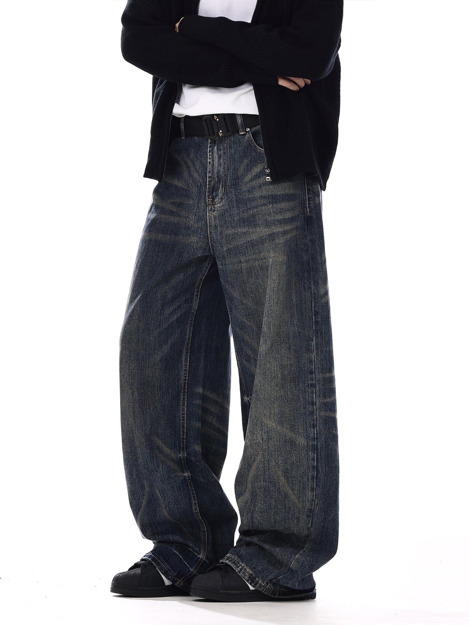 RT No. 12541 WASHED BLUE DENIM STRAIGHT JEANS Product Image
