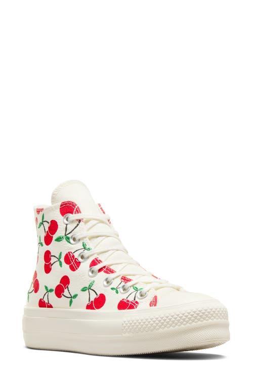 Womens Converse Chuck Taylor All Star Lift High-Top Sneaker - Egret / Cherries Product Image