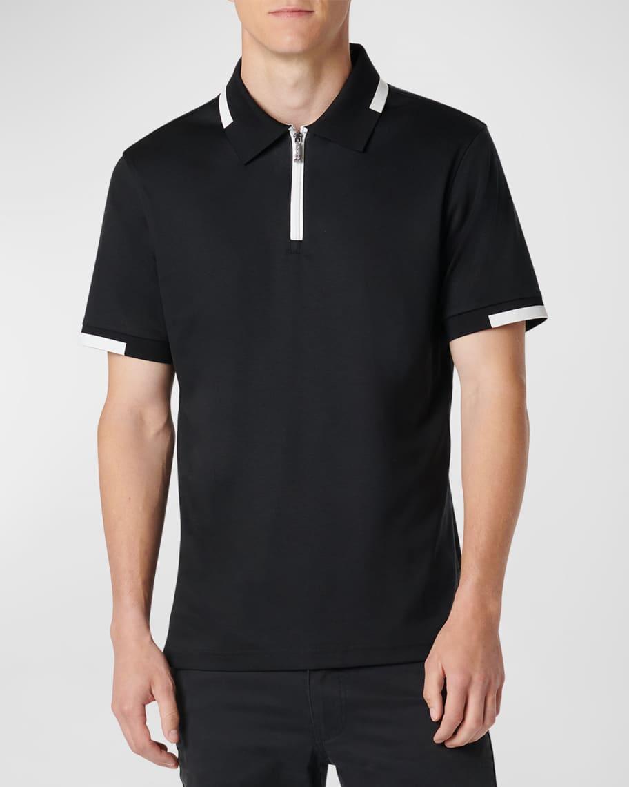 Mens Cotton Quarter-Zip Polo Shirt Product Image
